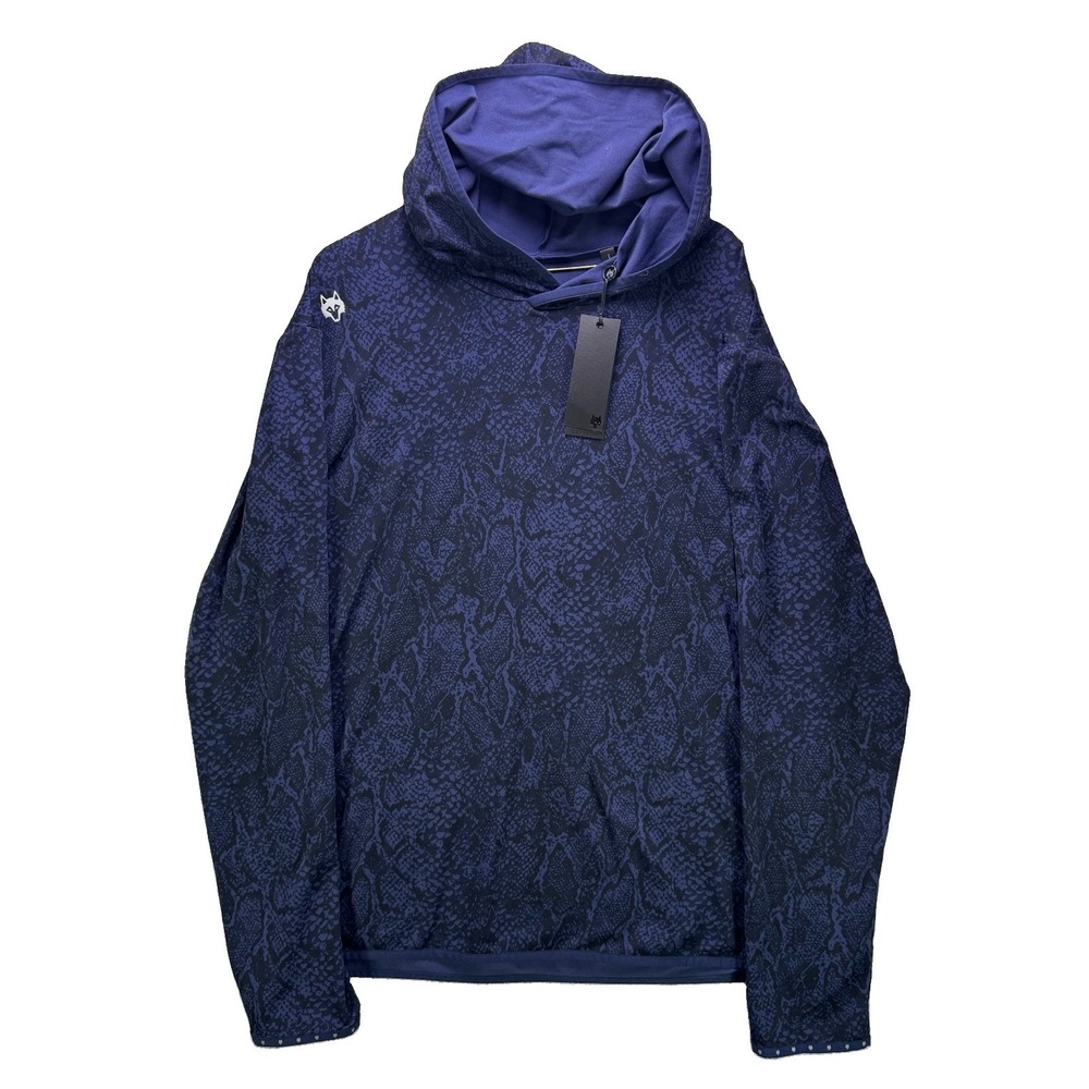 Greyson Golf Colorado Hoodie Mens 2XL Blue Wolf Scales AOP Performance NWT